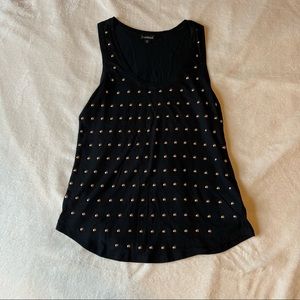 Express Black Gold Metal Studded Sleeveless Tank Top Size Small S